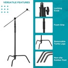Flashpoint 10  Century Light Stand W turtle Base Kit W 40  Grip Arm  Black