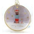 Hand Blown Glass Christmas Ornament German Shepherd Dog In Sweater   Santa Hat
