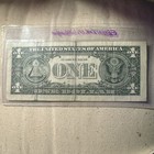  1 Dollar Note With Ink Error On Washington   s Head   Star Note Rare 