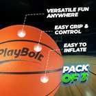 Size 3 Mini Basketballs  3 Pack  - 7-inch Junior Rubber Basketball Set With Pump