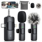 3-in-1 Mini Microphone For Iphone  Wireless Lavalier Microphones Metallic Gray