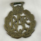 Brass Horse Medallion Vintage English Royal Air Force Insignia Crown Harness