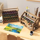 Paint Rack Storage Stand Wooden Craft Brush Holder Pigment Bottle Organizers