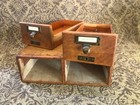Antique Quarter Sawn Oak Card File Cabinet  Gaylord Library Furn  Dovetail  Nice