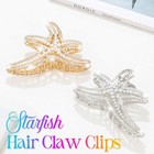 Starfish Hair Claw Clips Pearl Hair Clip Claw Gold Metal Hair Clips Rhinestone H