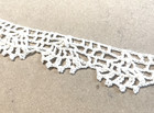 Vintage Hand Crocheted Lace Trim Cream Openwork Scalloped 4 Yards