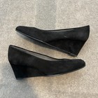 Stuart Weitzman Heel Shoes Womens Size 6 5 Black Suede Wedge Dress Pumps Spain