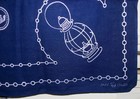 Vtg 1930s Union Railroad Brotherhood Trunk Down Indigo Blue Bandana Fast Color