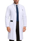 Professional White Lab Coat For Men - Long Sleeve Medical Uniform  Healthcare Ap