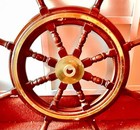 Antique John Hastie   Co  Mahogany   Brass Bound Ship Wheel - Greenock  Scotland