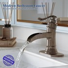 Bwe Brass Antique Copper Waterfall Bathroom Faucet  Vintage  Single Handle