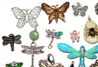Vintage-mod 25 Bugs Insects Butterflies Pendants Charms Craft Jewelry Design Lot