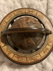 Vtg Old World Wooden Desktop Globe Stand Zodiac Astrology Signs Italian Style