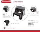 2 Molded Plastic Step Stool  Lightweight Resistant Treads And Non-slip Feet