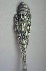 925  1000 Sterling Silver A Merry Christmas Holly Berry Santa Claus Finial Spoon