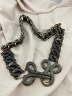 Vintage Stretch Metal Belt Gunmetal Chain Link Waist Belt Statement Fashion