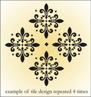 Stencil Fleur Decorative 8  Tile Design Wall Art Diy Country Diy Craft Signs