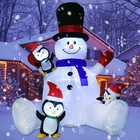 7ft Christmas Inflatable Snowman W  Penguins Led Lights Indoor Outdoor Decor New