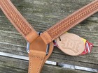 Mini  Pony Basket Stamped Contoured Agentine Leather Western Breast Collar