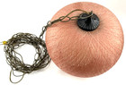 Vintage 1960s Mid Century Pink Spun String Fiberglass Hanging Swag Lamp Light