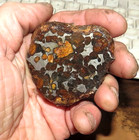 200 Gm Sericho Pallasite Meteorite End Piece   Kenya  Olivine Prof  Polished Jal