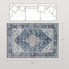 4x6 Area Rug  Vintage Machine Washable Rug For Living Room  Blue