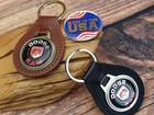 New Rare Vintage Black Dodge Ram Pickup Truck Car Leather Key Chain Ring Fob Nos