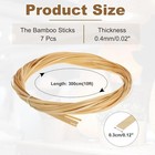 7 Rolls Natural Bamboo Weaving Strips 0 12in X 10ft For Basket Making Diy Wicker