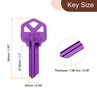 Key Blanks Kw1 Aluminum Key Blanks Lightweight Uncut For House Door  Purple
