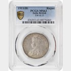 British India  1911 B George V Rupee  Pcgs Ms 63  5 143 000 Mintage 