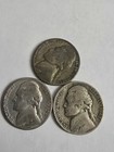 Lot Of  3  Silver Jefferson War Nickels Random Dates And Mints Free Shipping