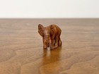 Hand-carved Boxwood Ojime Bead Elephant Bull  Signed  Japanese Craft