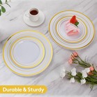 200pcs Heavy Duty Gold Disposable Plastic Plates  Elegant Party Tableware