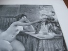 C  1905 Art Print - Young Nude Girl W Makeup Vanity Mirror Flowers By Faugeron