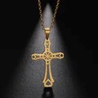 Irish Celtic Cross Pendant Necklace Gold