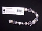 Jesse James 7  Glass Beads Strand White   Clear   Silver New