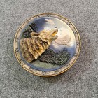 3d Wolf Plate 1997 Gray Rock Collection Amy   Addy Howling At The Moon 8 Inch