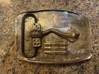 Vintage Bike Belt Buckle  Silver  Made In Usa