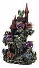 Medieval Rocky Cliff Castle Led Light Display Stand With 12 Mini Dragons Statue