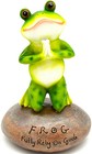 6   New  Religious Frog Fully Rely On God Figurine Statue Christian Collectible