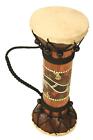 11 5  Wooden Hand Carved Double Sided Drum Djembe African Wood Decor Kids Gift