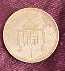Vintage Antique Original Rare Coin Elizabeth Ii Uk 1 New Penny 1971 Dg Reg F D