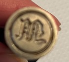 Antique Wood Handle Stamp Wax Seal Monogrammed  m    stands 2 5 Inches Tall 