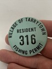 Vintage Village Of Tarrytown Resident Fishing Permit Pinback
