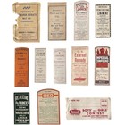 Lot 12 Vtg Labels Quack Medicine Patent Apothecary Pharmacy Antique 1920s Rexall