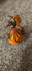 Fantasy Dragon Figurine Statue On Orange Base Decorative Collectible
