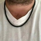 3mm Lab Created Black Diamond Men s Tennis Necklace In 925 Sterling Silver 20 