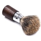 Parker 3-band Pure Badger Shaving Brush With Stand  Walnut Handle