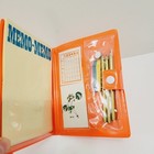 Vtg Rare Showbiz Pizza Place Mitzi Neon Orange Memo Pad Paper Holder Mini Pencil