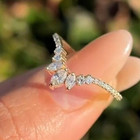 3 70ct Pear-cut Ef Lab Grown Diamond Solitaire Bridal Set Ring 14k Yellow Gold